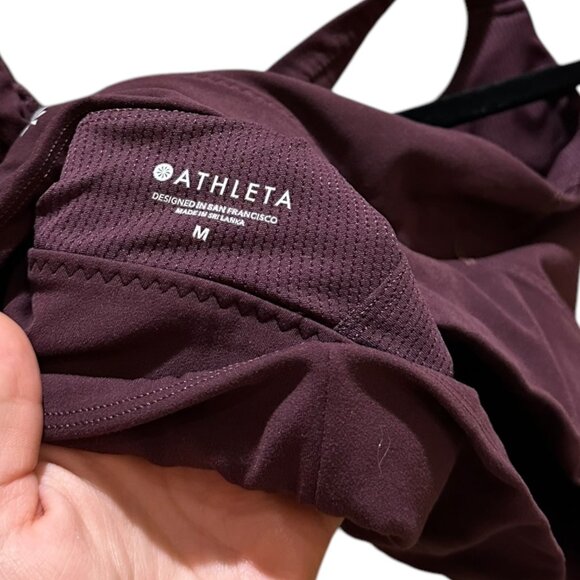 Athleta Maroon Square Neck Criss Cross Back Sports Bra - Picture 4 of 4